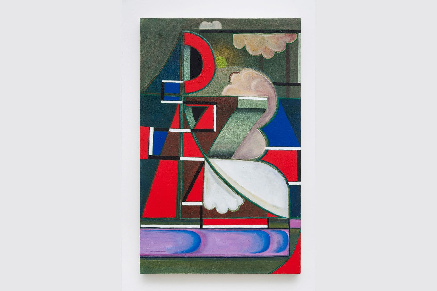 Ryan Callis, Red Moon, 2017, Oil and acrylic on canvas, 32 x 20 in.